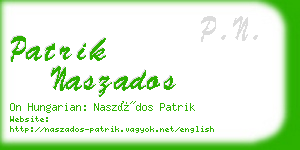 patrik naszados business card